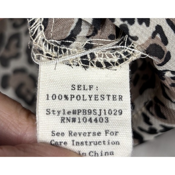 Perch by Blu Pepper Leopard Tie Front Open Cardigan One Size Boho Chic - Picture 9 of 9